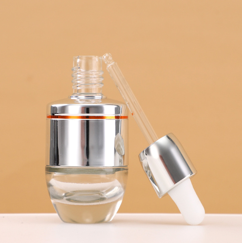 工場直供金銀色精油瓶30ml-50ml新精華液瓶スポイト瓶化粧品分注瓶|undefined