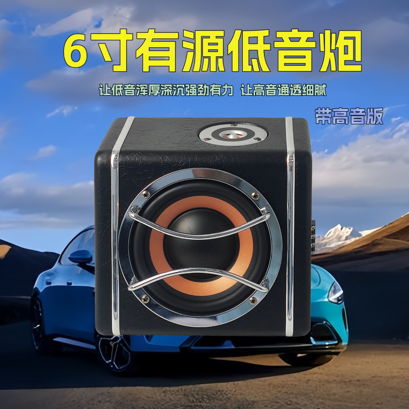Factory direct mini car stereo subwoofer 6 inch active car stereo with tweeter dual horn subwoofer
