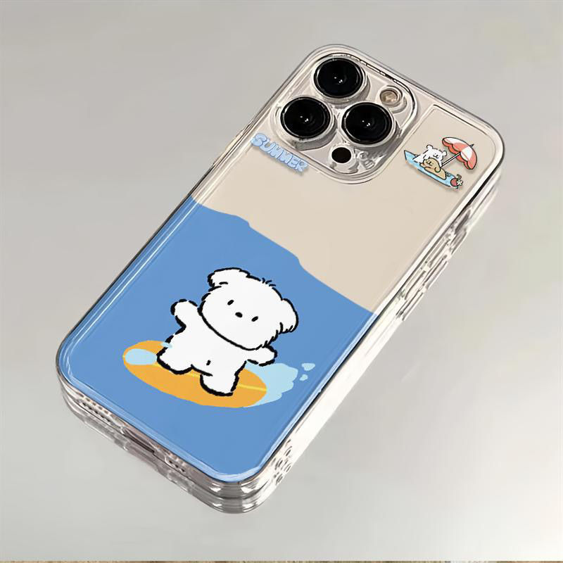 Sea Surfing Dog Suitable for Iphone15 Mobile Phone Case Apple 14/13/11/12 Space Case All-Inclusive Anti-Fall
