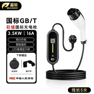 and leakage protection, UK standard portable — Elektrikli avtomobil şarj stansiyaları - european-plug-gbt-gun-head-35kw-5m-includes-storage-bag-magic-bag-million-dollar-insurance