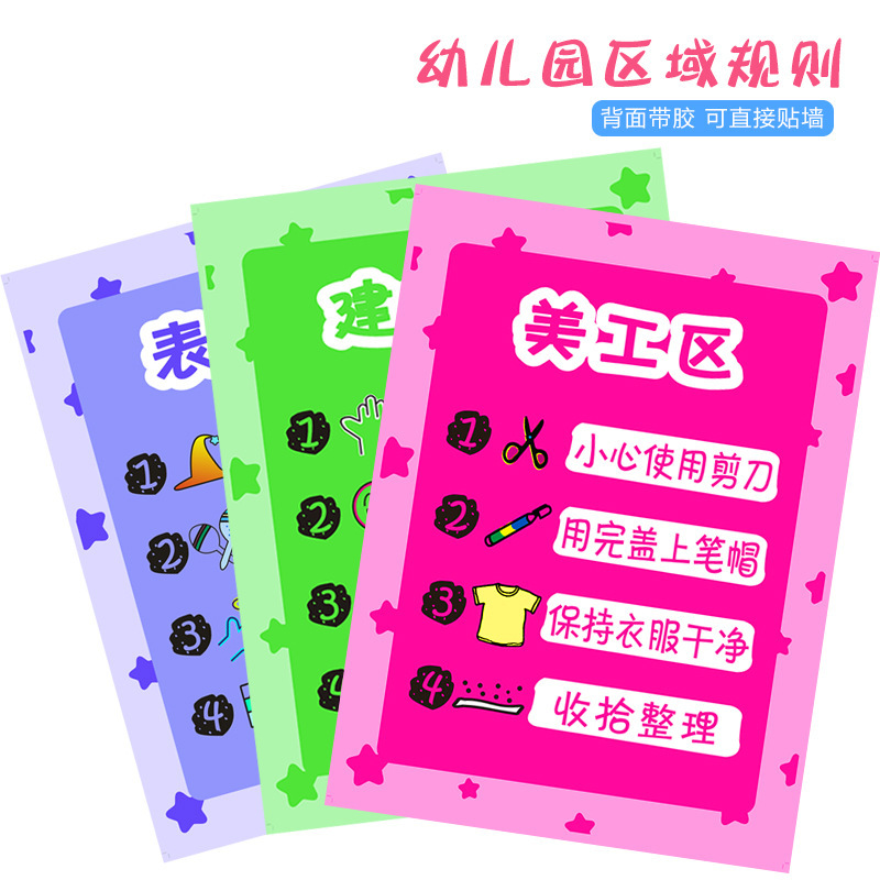 Kindergarten Area Rules, Area Card Layout, Agreement Sign, Area Corner Sign, Activity Area Card, Kidsren's Classification