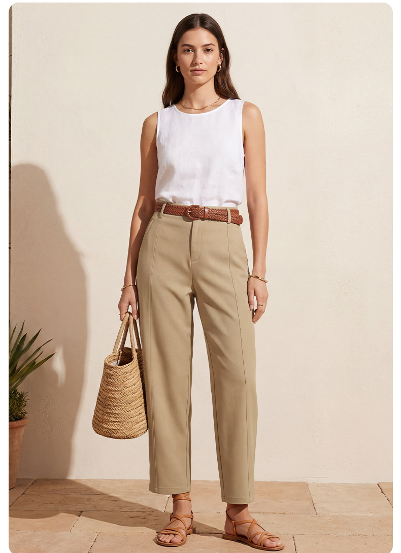 Quần culottes nữ ống rộng cạp cao chất modal mềm rũ dáng suông — trà xanh matcha chi tiết 23