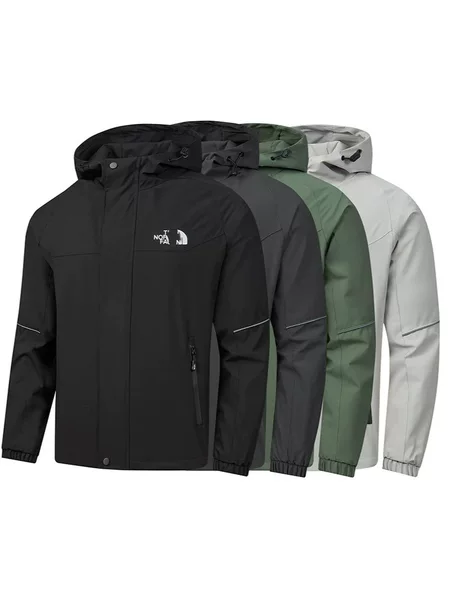 Cross-border outdoor jacket TNF coat with hood, windproof and waterproof, sporty and casual, embroidered, North Face, European and American trendy brand
