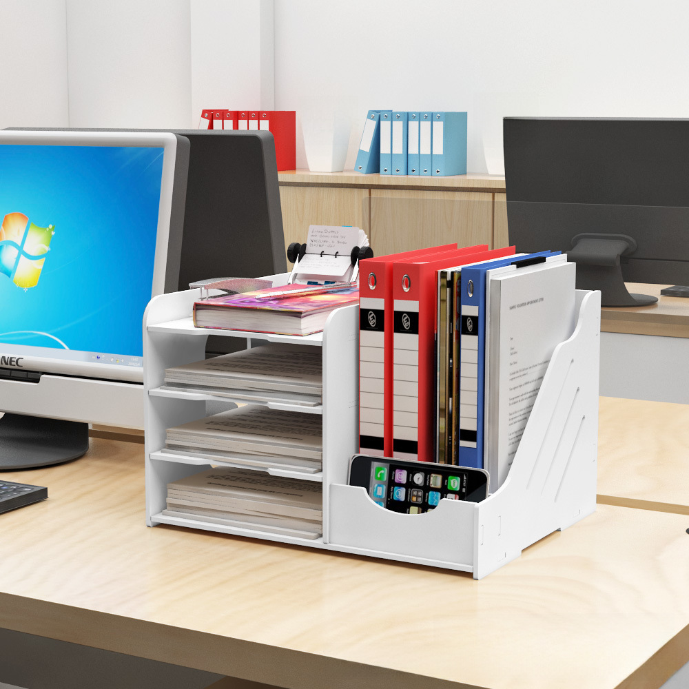 [국경 간 공급] 파일 랙 다층 데이터 사무용품 스토리지 계층화 된 스토리지 분류 데스크톱 스토리지 박스