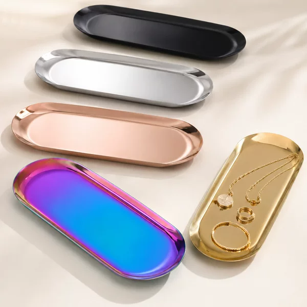 Nordic Style Tray Storage Tray Aromatherapy Candle Holder Jewelry Display Tray Desktop Hotel Towel Dish Home Use