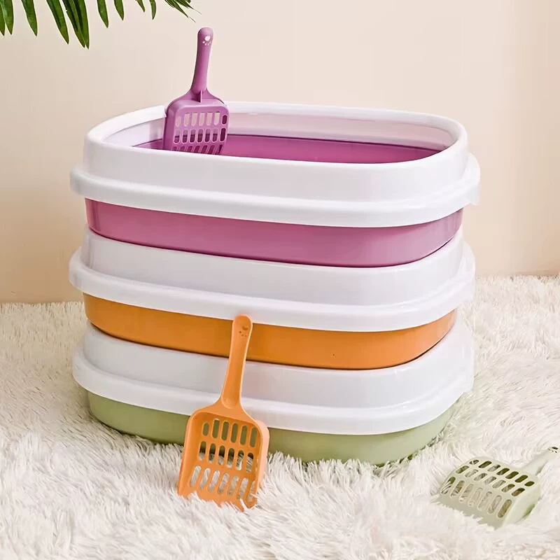 Большой и маленький полузакрытый кошачий Туалет с защитой от брызг с высоким бортом открытый кошачий Туалет съемные товары для домашних животных оптом