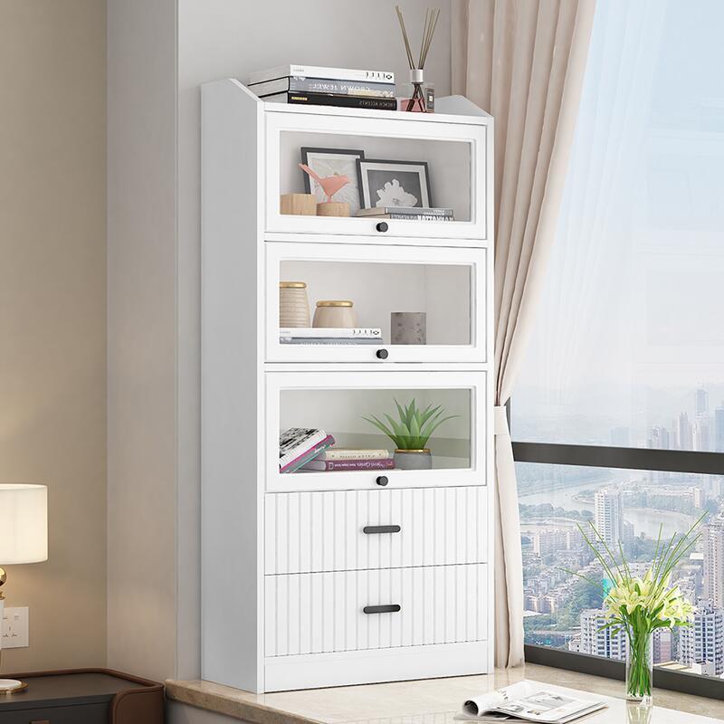 飘窗收纳柜飘窗柜储物柜阳台防晒收纳置物柜卧室书柜轻奢小书架|ru