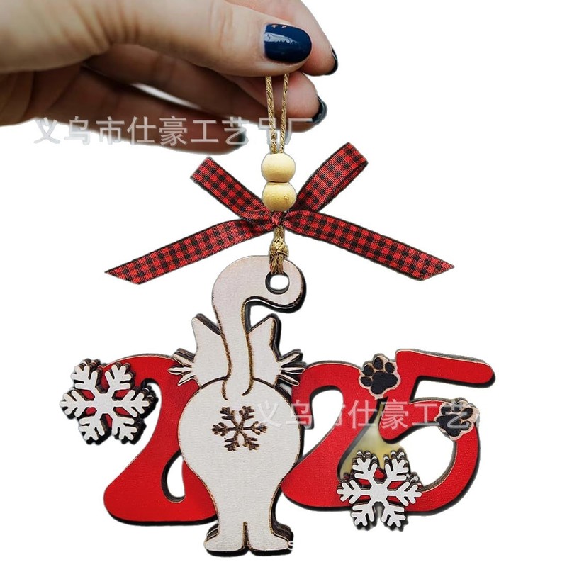 跨境猫咪圣诞树趣味装饰品木制可爱- 猫咪爱好者疯狂主人的礼物|undefined