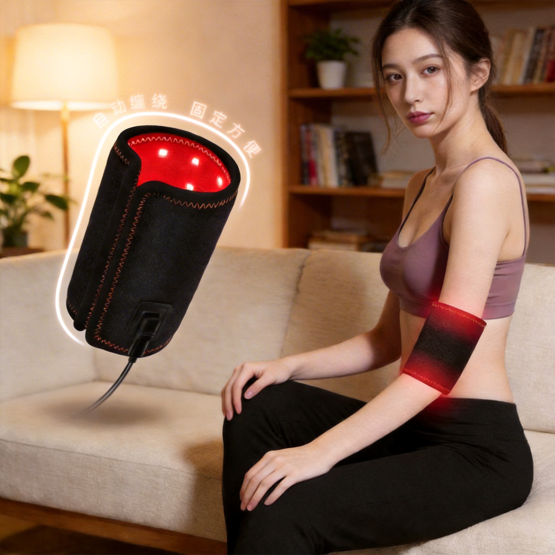 现货批发蜜图专利红光护臂带护踝护腕红光理疗灯实用红光腰带