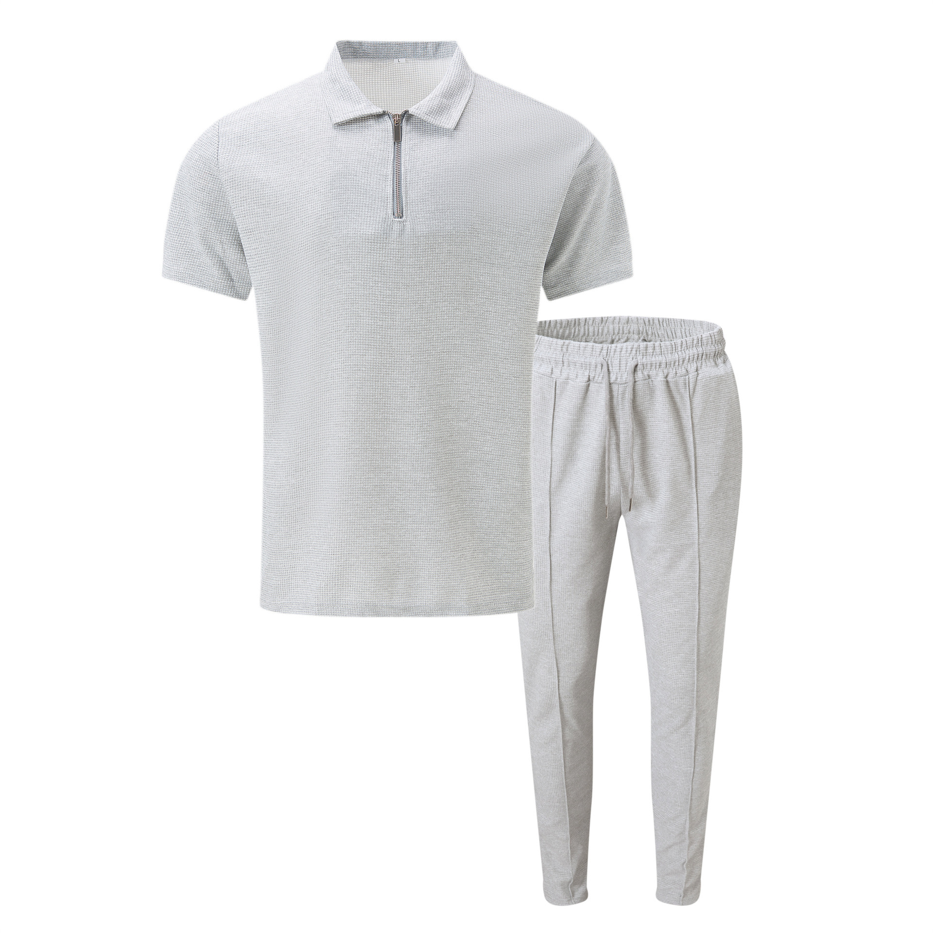 Men's Solid Color Suit With Faux Fur Collar And Long Pants_voghion.com