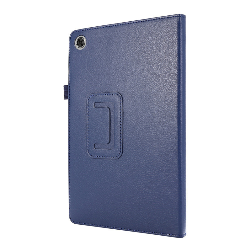 For Lenovo Tab M10Plus flat protective case TB-X606 litchi pattern bracket two-fold leather case two-fold