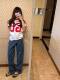[210g 21 cotton] contrast printed round neck short sleeve T-shirt women's summer shoulder jacket white other