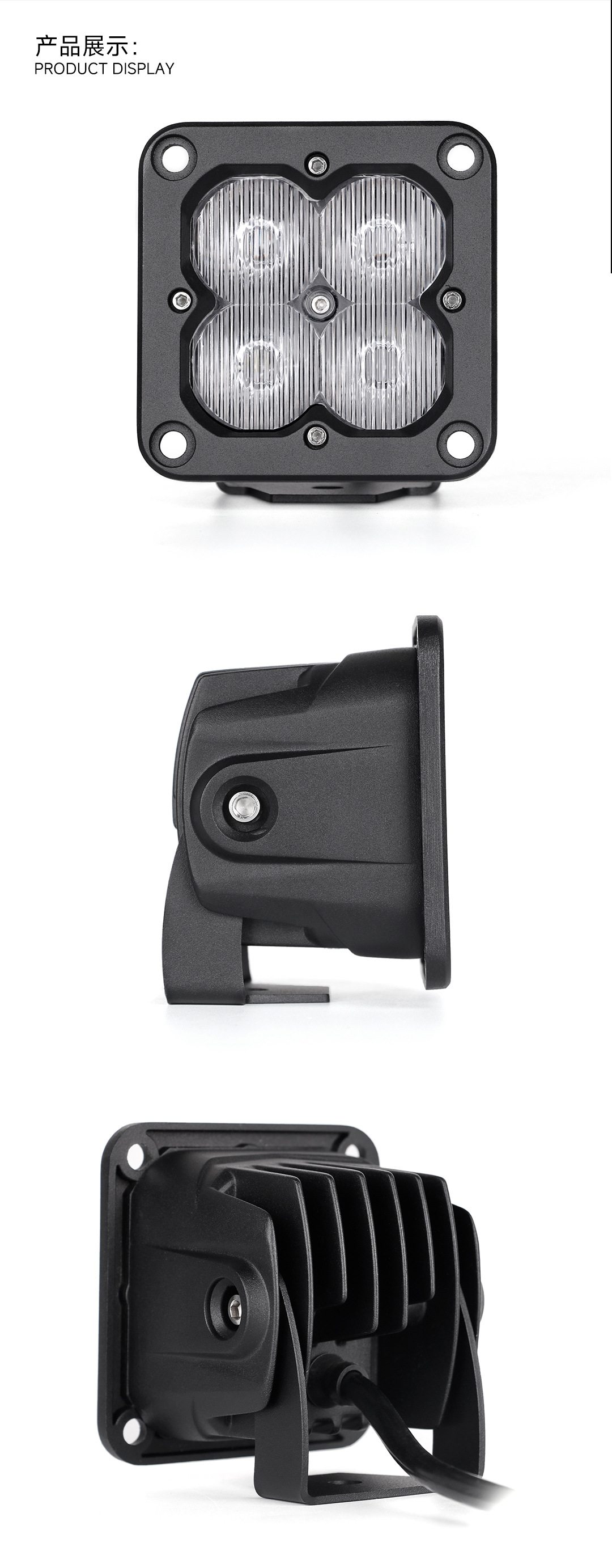 Cn360 3012 Model 3inch Four-Leaf Clover Led Vehicle Work Light Off-Road Vehicle with External High-Power Spotlight