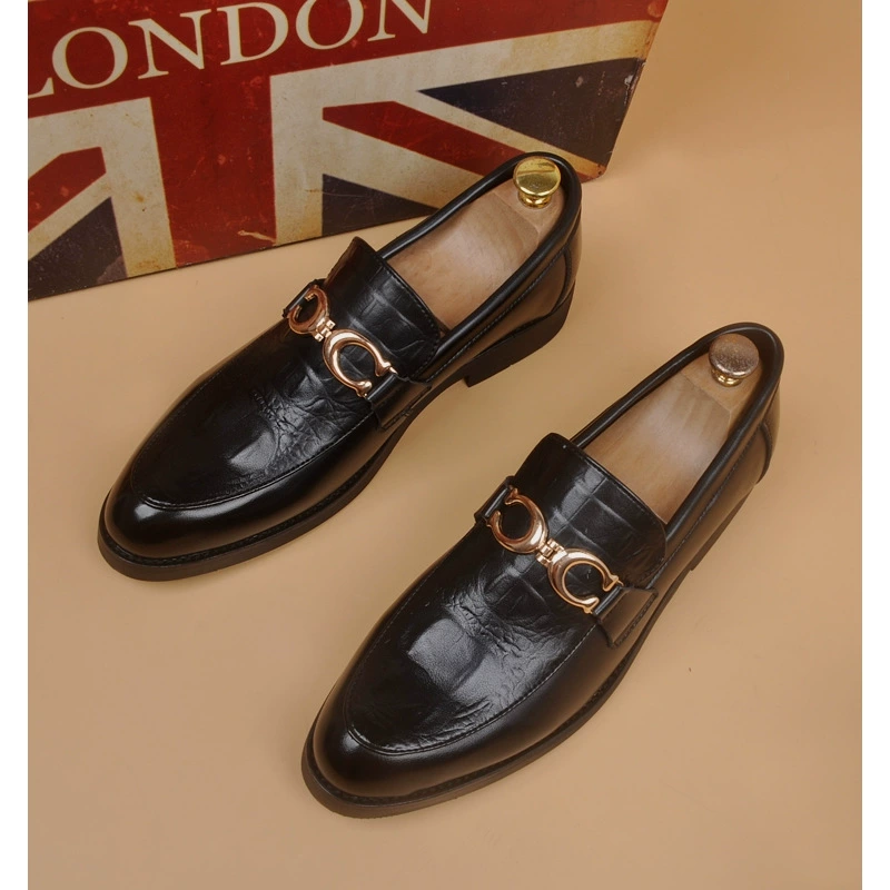 Новая мужская педаль бизнес-повседневная кожаная обувь