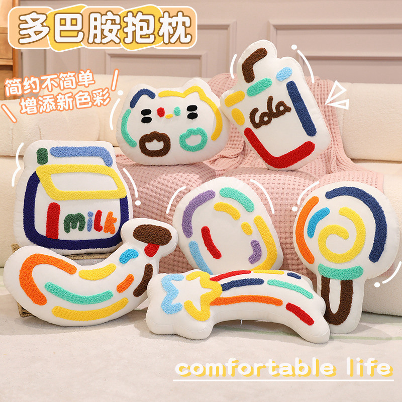 Dopamina almohada juguetes de peluche decoración del hogar sofá cojín tela muñeca para niños dormir almohada ventana flotante cojín