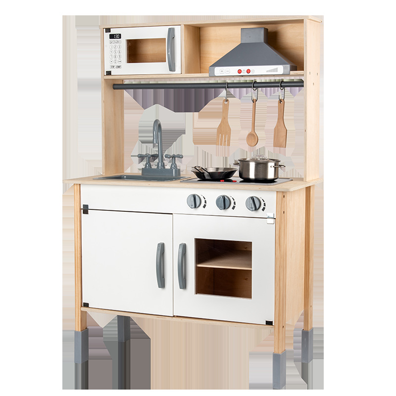 NUNUKIDS Estilo nórdico Juego de juguetes de cocina para niños Juego de cocina para niñas Cocinar y cocinar Simulación de utensilios de cocina Casa de muñecas