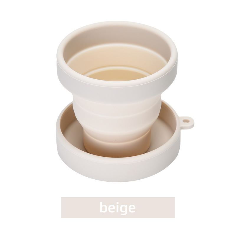 Taza de agua plegable de silicona para viajes al aire libre, taza retráctil portátil a prueba de caídas, taza de regalo de vacaciones publicitaria en stock
