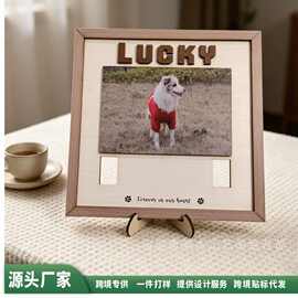 跨境方形创意狗狗纪念摆件摆件相框个性化节日礼物定制