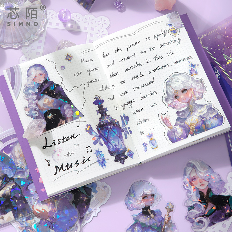 신모 쉘 라이트 PET 스티커 팩 성소 기도등 시리즈 20개 4가지 특수 모양 노트북 베이스 장식