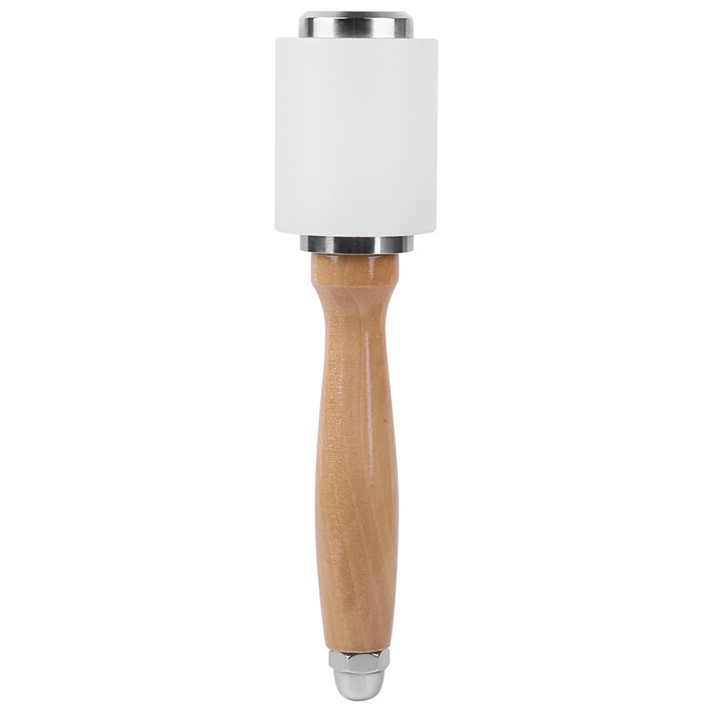 Martillo de talla de cuero de nailon, arte de cuero hecho a mano de bricolaje, martillo de talla de cuero de cuero impreso, herramientas de talla de cuero con mango de madera, martillo de nailon, martillo de talla