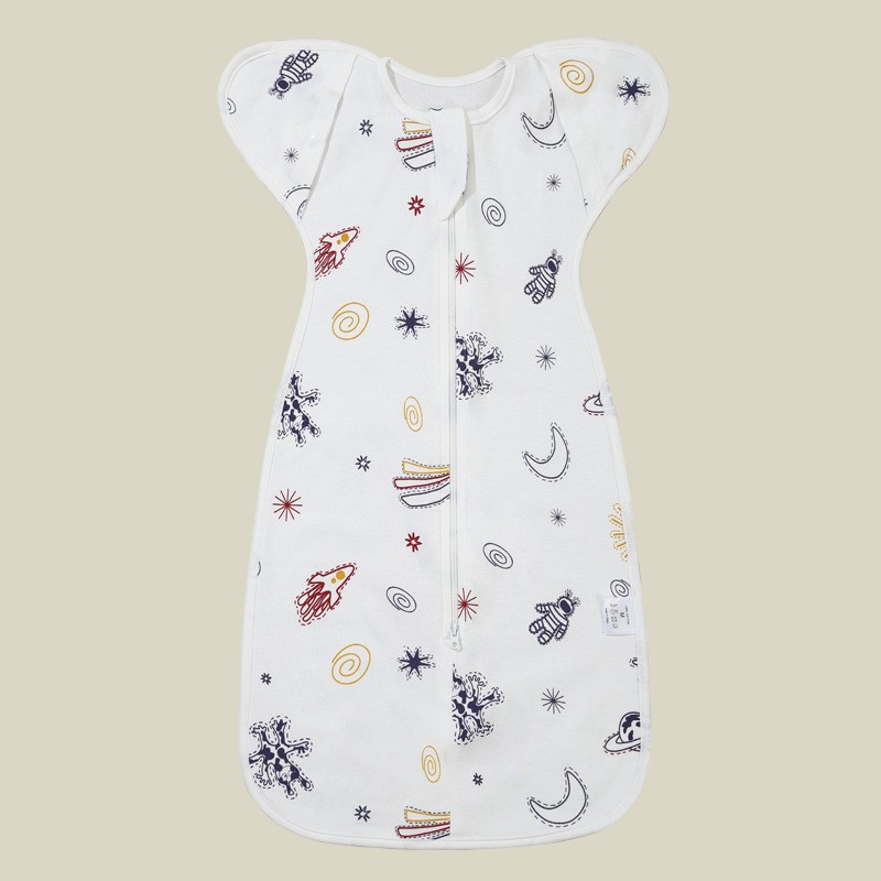 Algodón puro del bebé anti-choque swaddling toalla bebé edredón recién nacido entrega swaddling saco de dormir mangas estirables transfronteriza