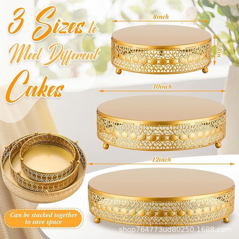 Platos de pastel de oro, props de fotografía de alimentos, bodas europeas, estantes de pastel de hierro forjado, mesa de postres, platos de bocadillos creativos