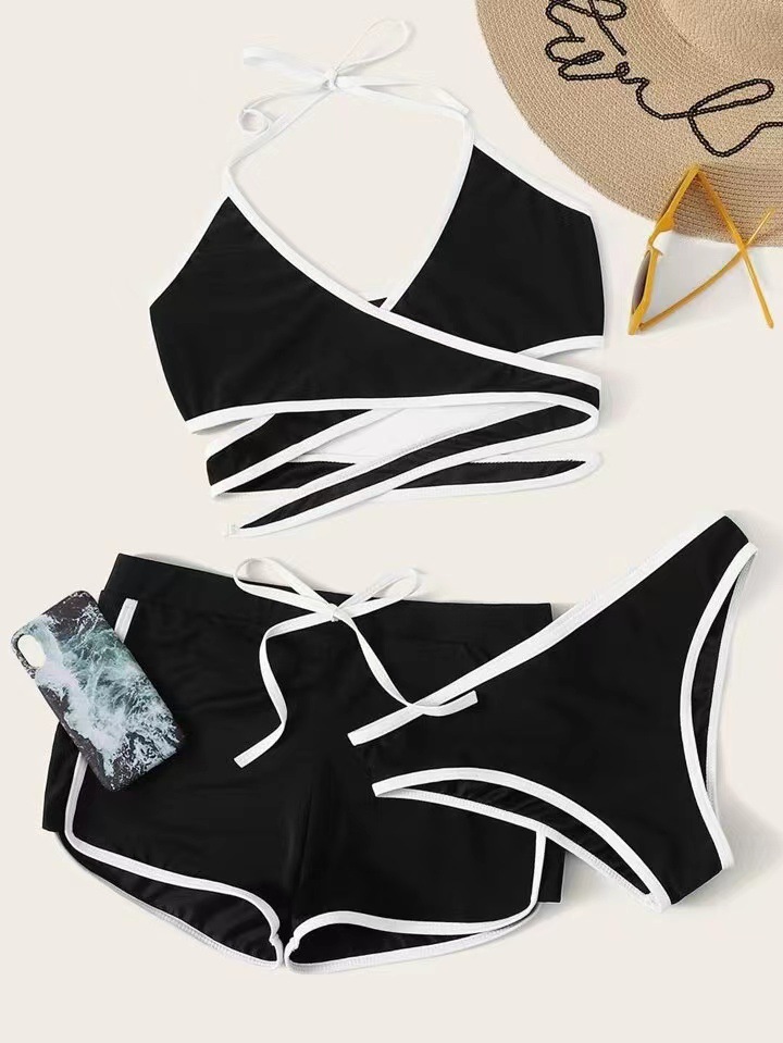 Women's Basic Modern Style Solid Color 3 Pieces Set Bikinis Swimwear display picture 2
