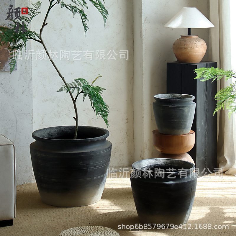 Gran calibre de maceta de cemento jardín balcón plantación de árboles gran maceta casa centro comercial hotel gran maceta de decoración de plantas verdes