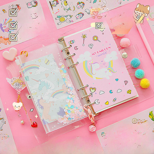 Notebook Small Cute Ocean Unicorn Handmade Diary Set High Quality Instagram Style Diary and Loose Leaf Notebook Set
