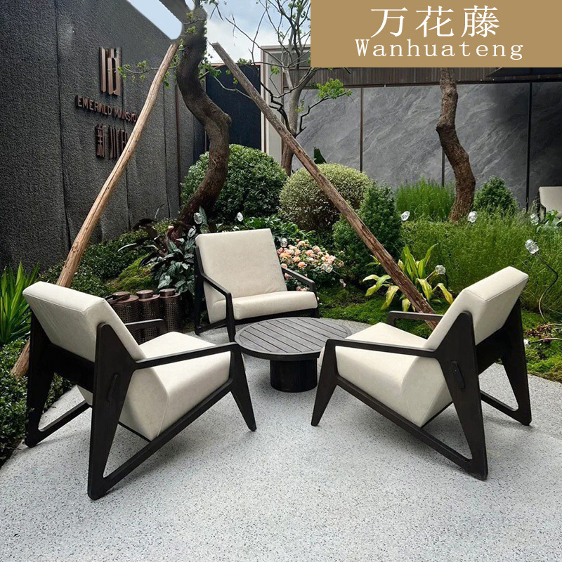 Outdoor Sofa Simple Garden Landscape Garden Engineering Terrace Metal Waterproof Furniture Sales Office Outdoor Single Chair