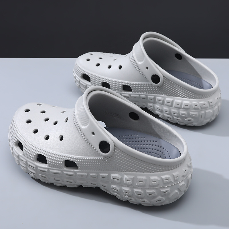 Zapatos con agujeros, ropa exterior de verano para hombres, suela gruesa, arrastre de cabeza, EVA, pies sin olor, sandalias y zapatillas antideslizantes de playa