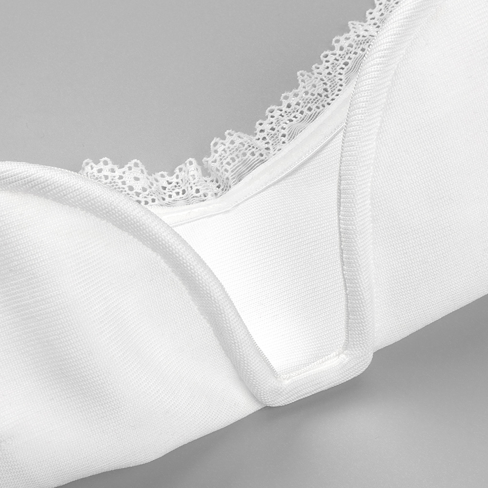 Blusa blanca de encaje elástico bajo con cuello de encaje, pantalones abiertos de cuero sintético con aberturas, conjunto sexy elástico de dos piezas, traje informal