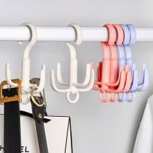 吊钩四爪旋转挂钩多功能家用卫生间免打孔塑料围巾包包衣帽挂钩子
