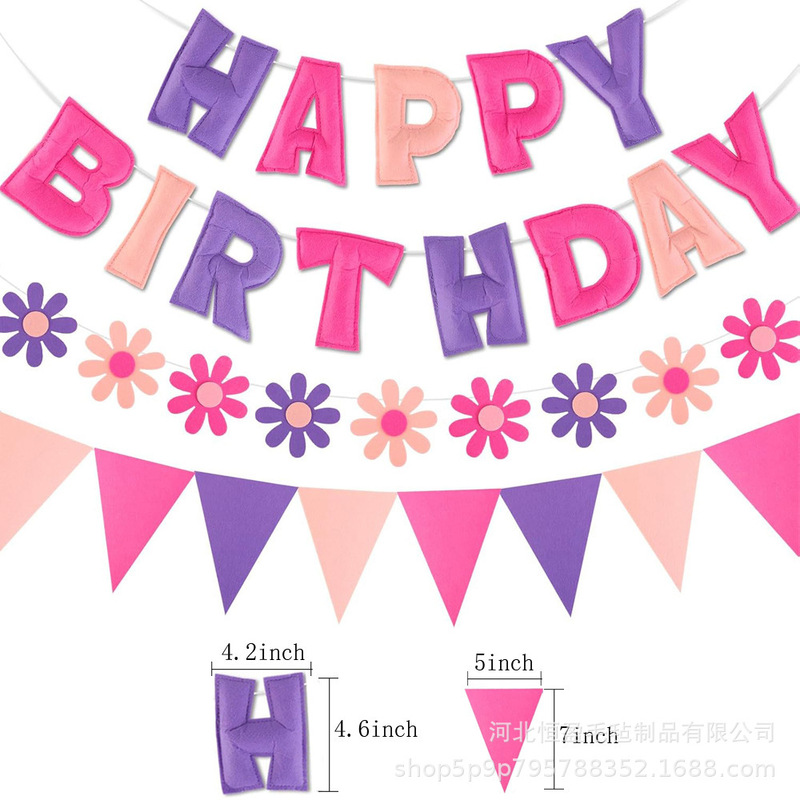 Birthday Party Set with Hanging Flags, Banners, Holiday Party Decorations, Felt Cotton-Filled Letter Garlands, and Hanging Ornaments Birthday Party Set with Hanging Flags, Banners, Holiday Party Decorations, Felt Cotton-Filled Letter Garlands, and Hanging Ornaments