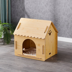 木の猫の巣の卸売りの四季通用の半閉鎖式のペットの巣の防水は室外の小型犬の巣を取り外します。