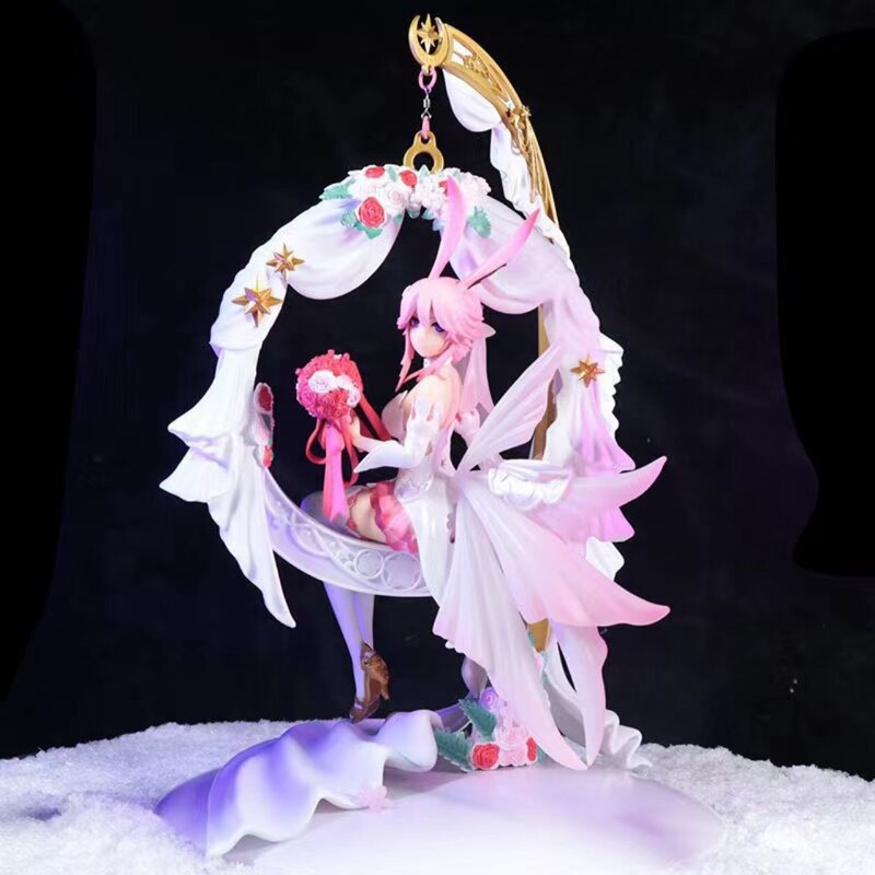 New Wedding Dress, Beautiful Girl, Flower Wedding, Rabbit Ears, High-Quality Version of Peripheral Animation Model, Hand-Made Ornaments, Ready for Sale