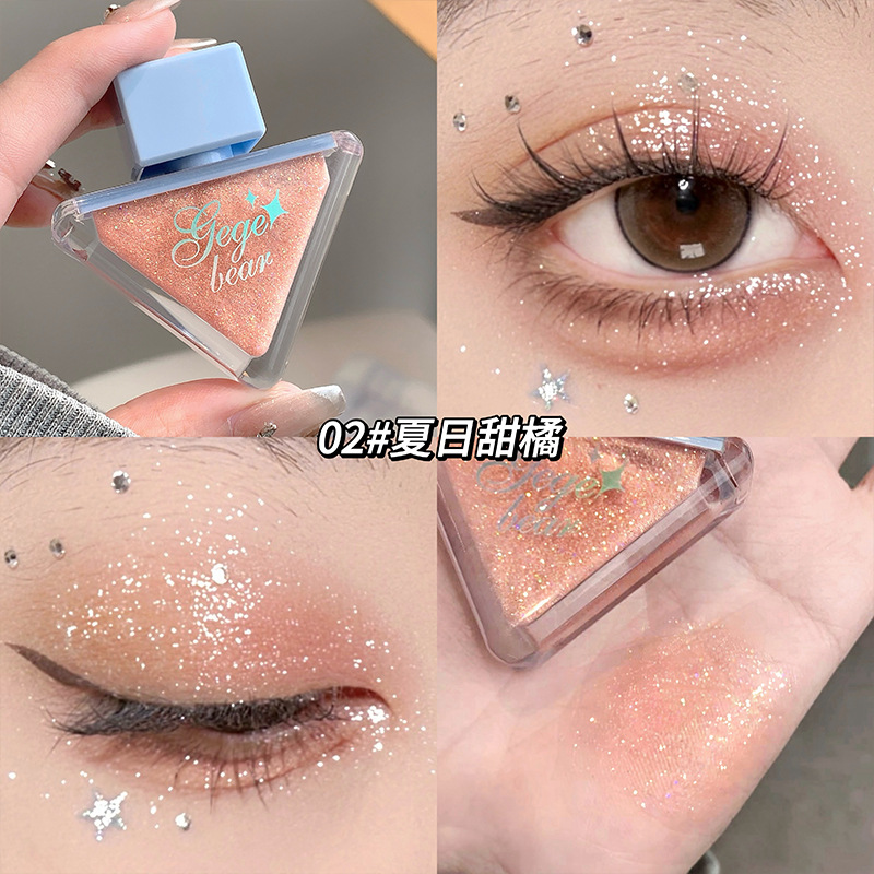 Gege bear Liuguang Liquid Sombra de ojos con brillo nacarado Resplandor facial Sombra de ojos de diamantes rotos Maquillaje al por mayor image 8