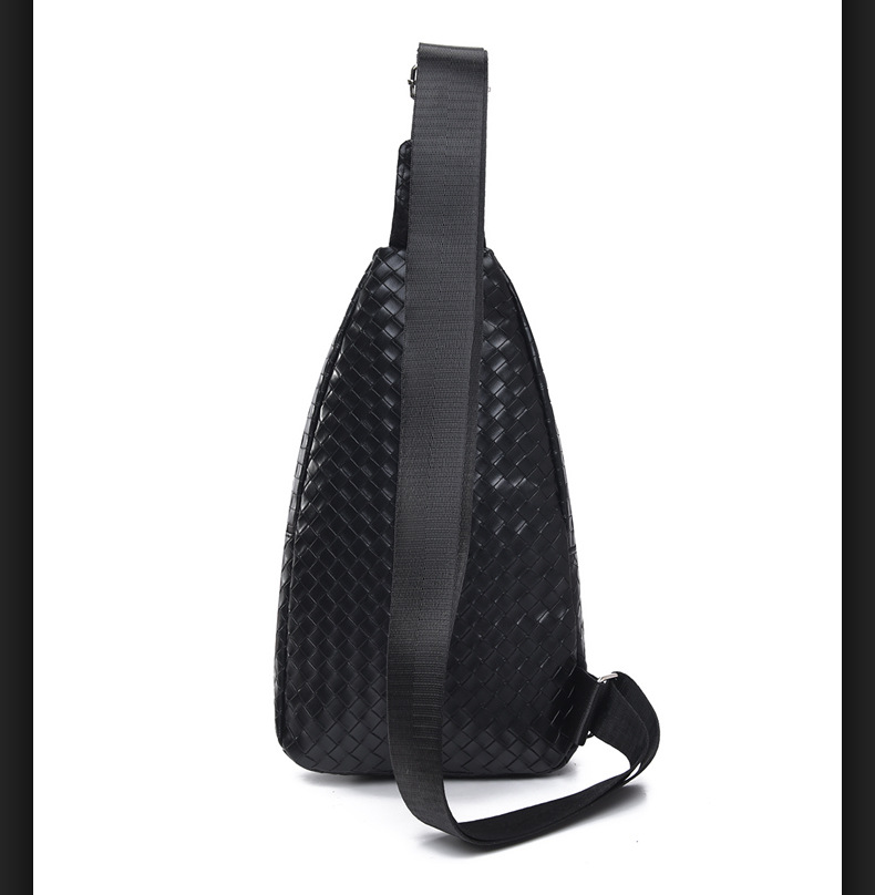 New trendy men's PU soft leather chest bag, simple single-shoulder bag, waterproof casual business crossbody bag, coin purse wholesale undefined