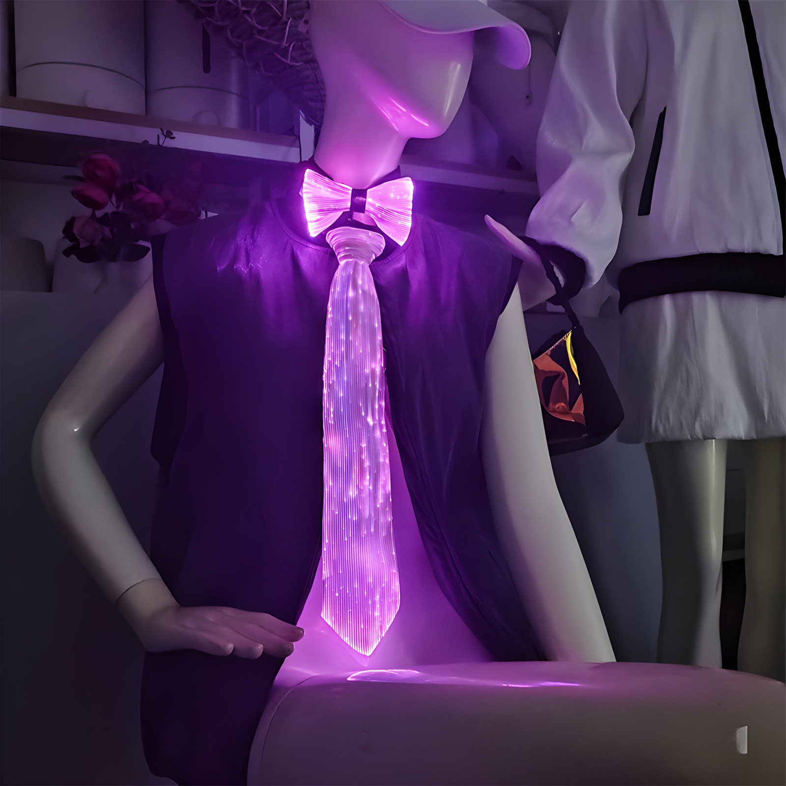 LED fibra luminosa corbata corbata boda moda novio y padrino corbata luminosa set