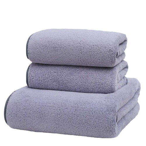 Coral velvet towel and bath towel three-piece set, couple swimming cotton bath towel, thickened household bath and face towel