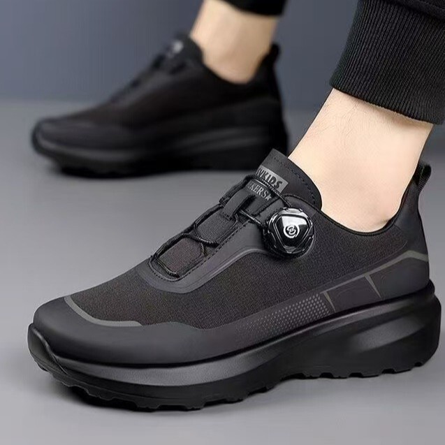 Foreign Trade Men's Shoes Wholesale New Rotating Button Black Casual Shoes Men's Thick-Soled Commuter Shoes Non-Slip Sports Shoes for Men Foreign Trade Men's Shoes Wholesale New Rotating Button Black Casual Shoes Men's Thick-Soled Commuter Shoes Non-Slip Sports Shoes for Men