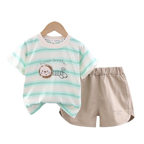 男童夏装套装2024新宝宝短袖休闲儿童小童两件套男孩童装幼儿夏季