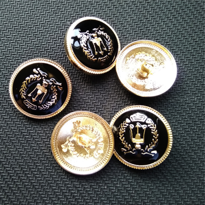 皇冠麦穗锌合金手缝大衣扣金属擦漆高脚装饰扣男女装风衣纽扣批发