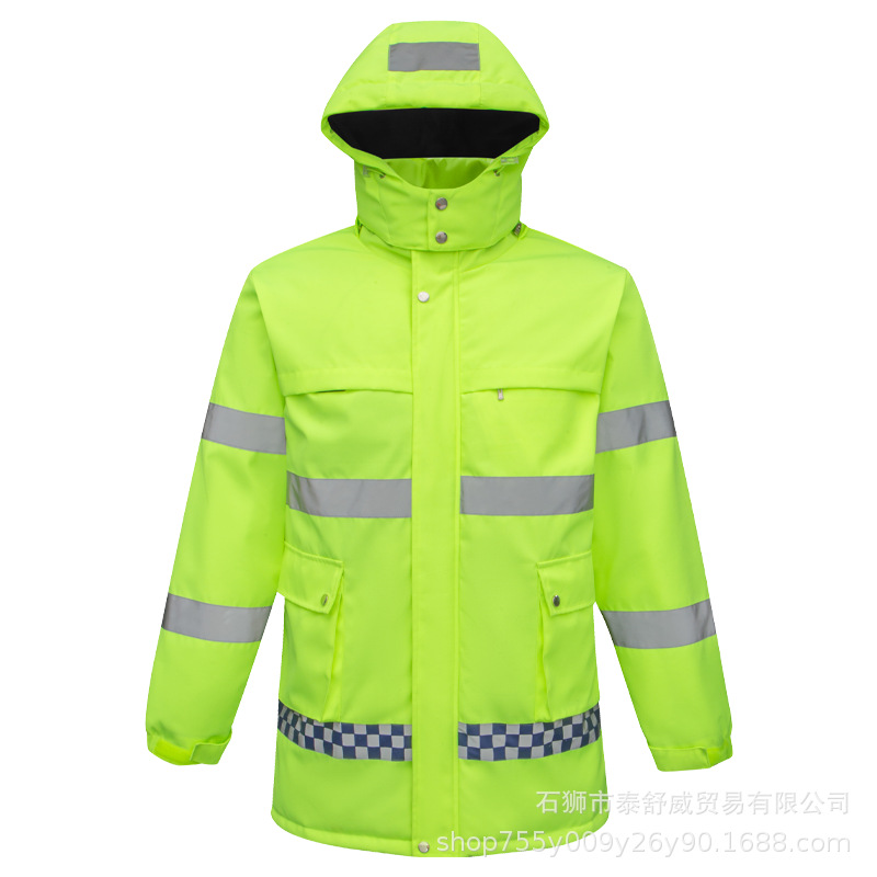 Invierno impermeable y a prueba de viento, trabajo al aire libre, calefacción eléctrica, ropa de servicio con tiras reflectantes, uniforme de algodón con calefacción inteligente de ocho distritos