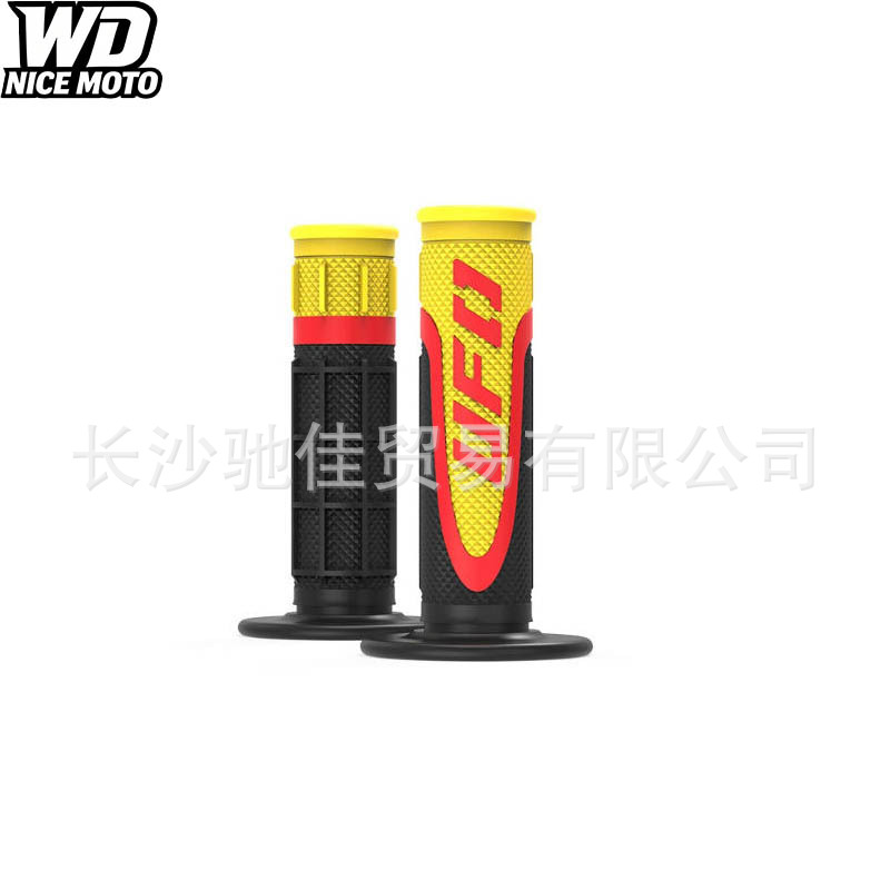 Universal motorcycle modification three-color UF0 handlebar grips suitable for Zhangxue Chunfeng Honda CB off-road vehicle accessories