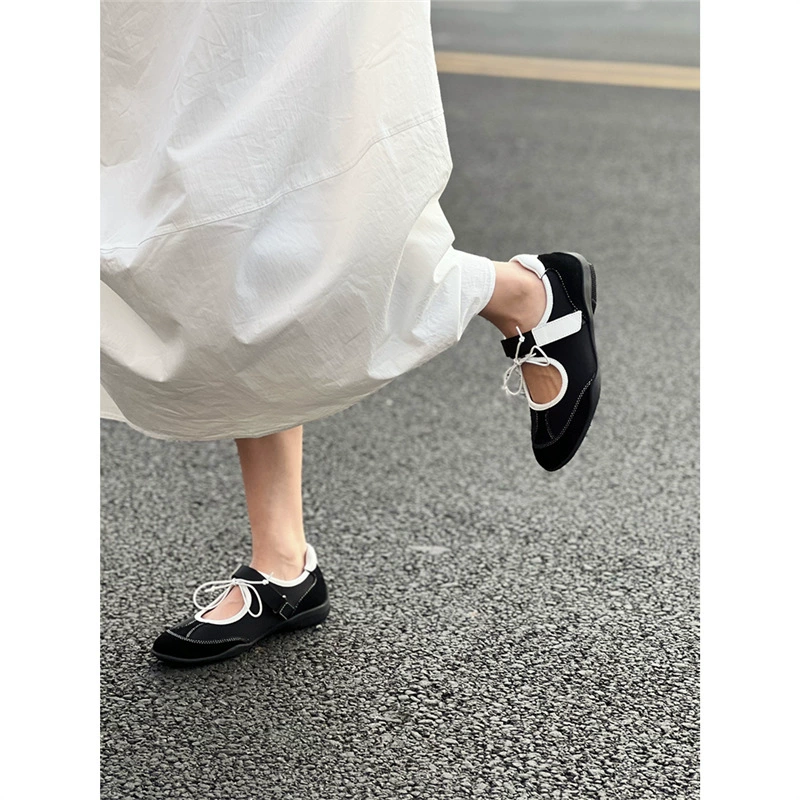 Можно разработать и оптом поставлять новые модели 2025 года: балетки для девочек, женские туфли, милые французские мэри-джейн, повседневная женская обувь без этикеток.