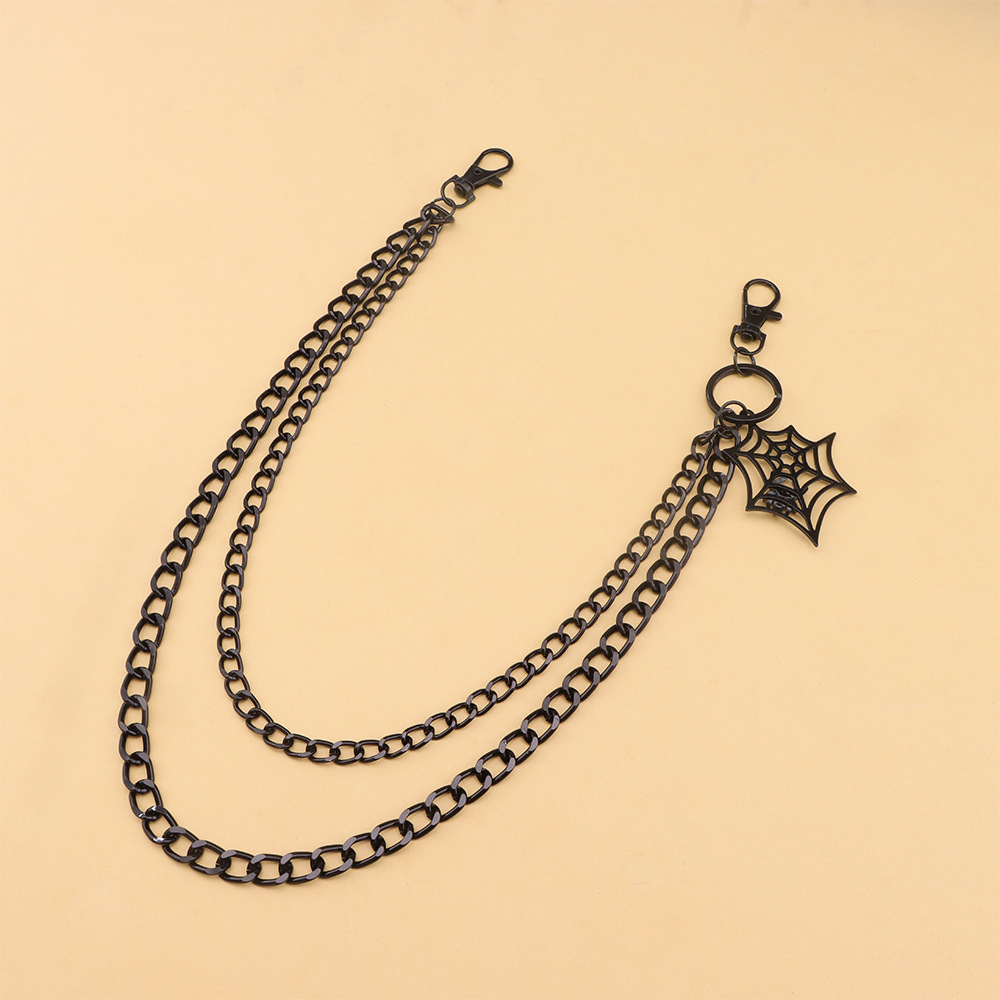 Spider Web Pendant Double Layer Metal Chain For Men Stylish_voghion.com
