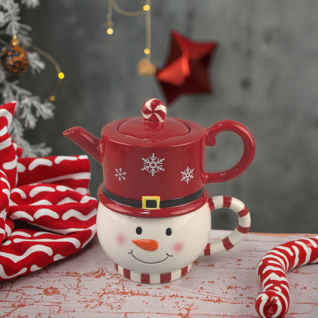 Navidad transfronteriza muñeca de nieve taza una olla más taza taza de Santa Claus tridimensional muñeca sin cara Navidad