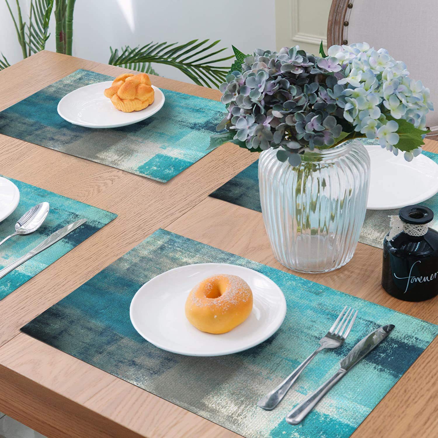 Arte moderno placemat café placemat arte abstracto pintura obras de arte estera de mesa fácil limpieza estera de aislamiento