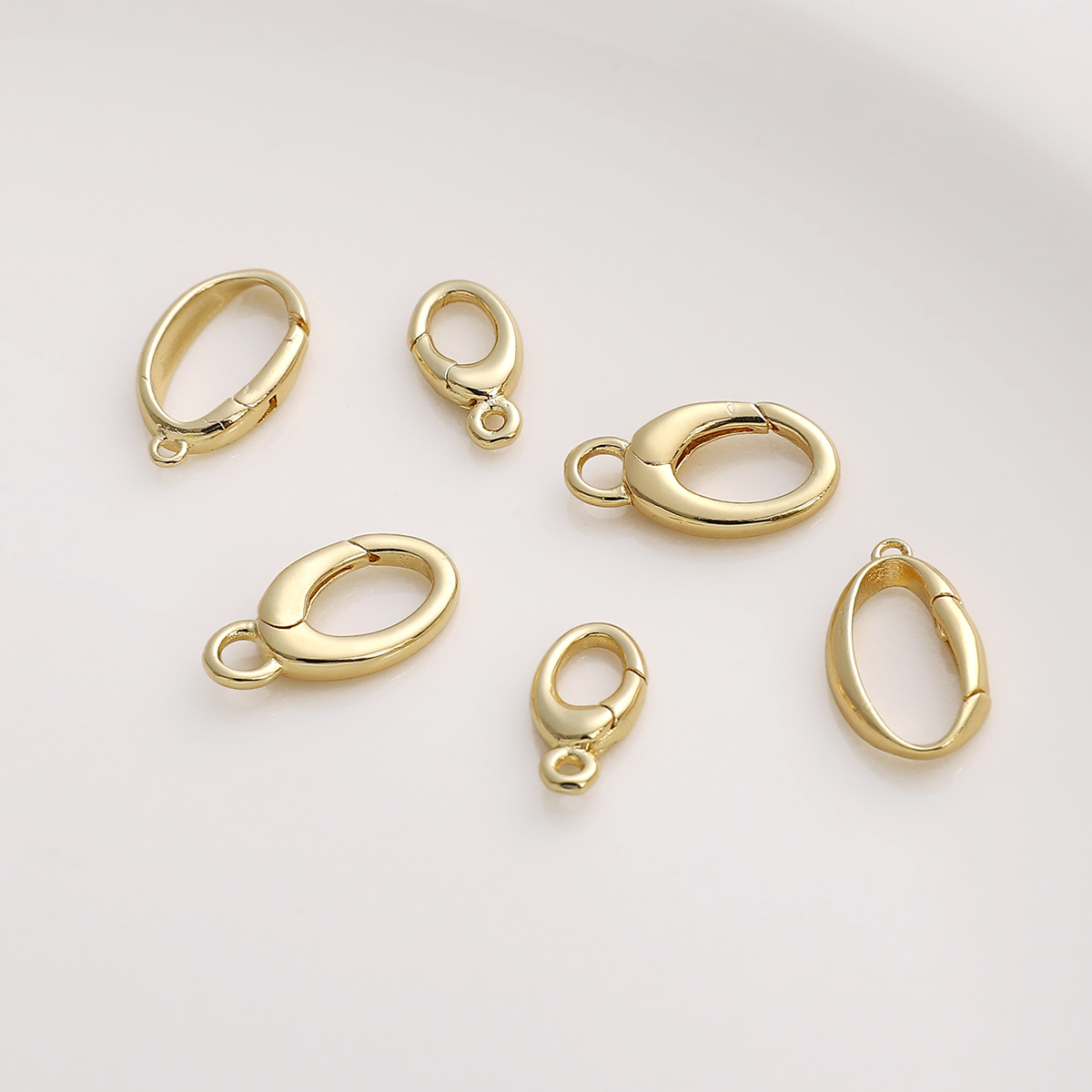 DIY Jewelry Accessories Classification 1 Piece 7 * 14mm Copper 14K Gold Plated Solid Color Polished Lobster Clasp Jewelry Accessories